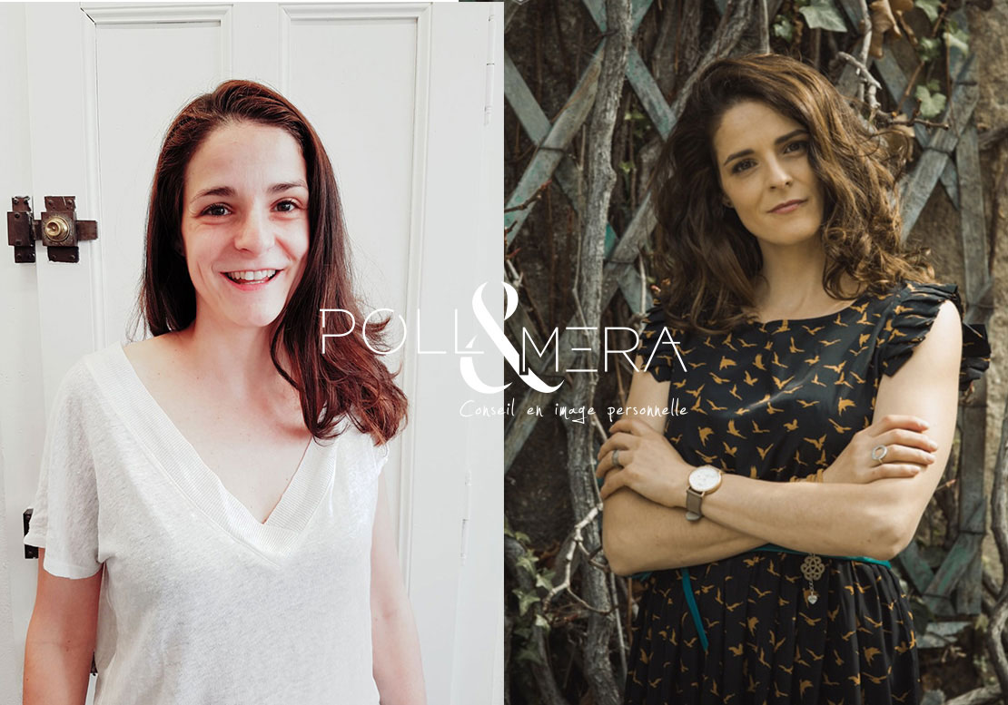 Estelle, avant/après, conseil en image et métamorphose